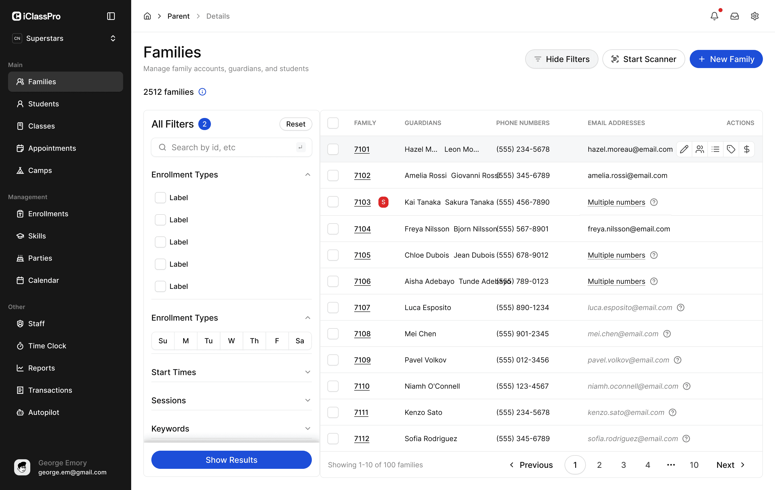 Composable filters — conditions that stack and combine, inline beside the data.